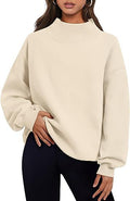 solid color women's pullover hoodie in cream, stylish and comfortable for casual occasions.