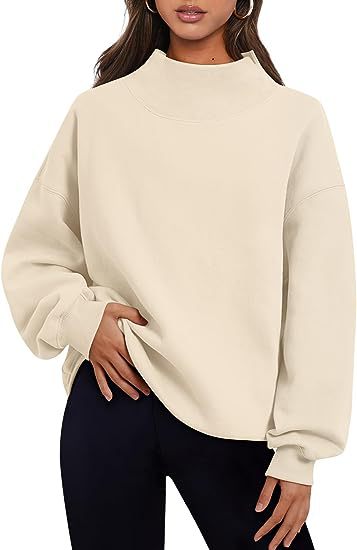 solid color women's pullover hoodie in cream, stylish and comfortable for casual occasions.
